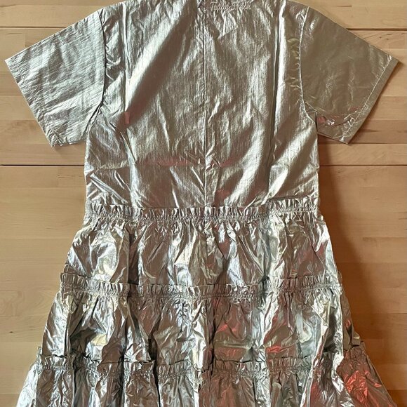 Teddy Fresh Women's Silver Linings Metallic Tiered Prom Dress sz XS NWT NEW - Picture 5 of 12